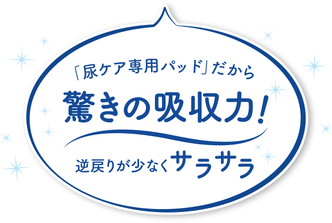逆戻り量はナプキンの1/50 ※当社調べ(2019年7月)