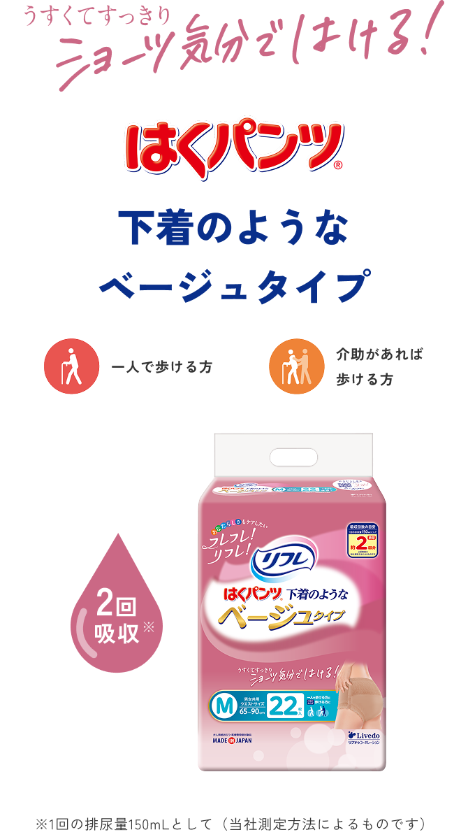 はくパンツ 下着のようなベージュタイプ