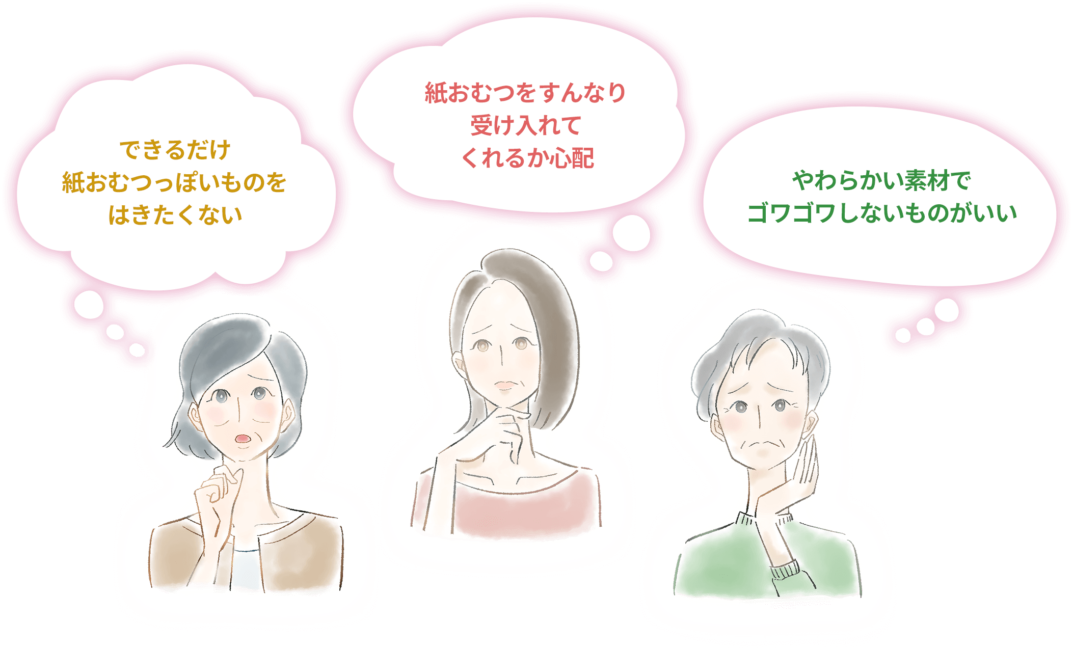 できるだけ紙おむつっぽいのをはきたくない 紙おむつをすんなり受け入れてくれるか心配 やわらかい素材でゴワゴワしないものがいい